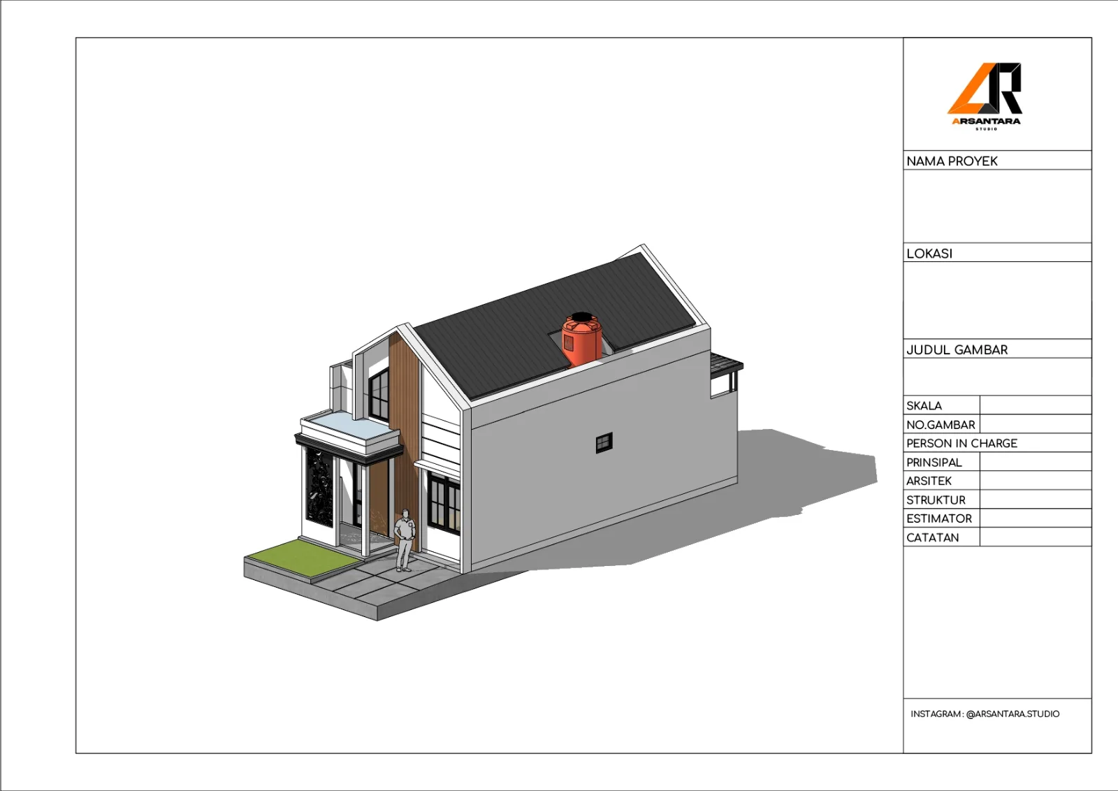Visualisasi 3D Rumah Scandinavian
