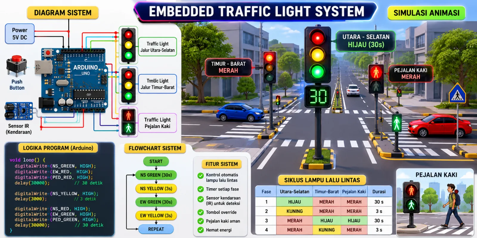 Pemrograman embeded pada traffic light